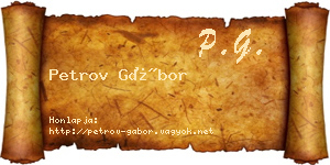 Petrov Gábor névjegykártya