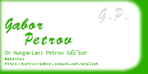 gabor petrov business card